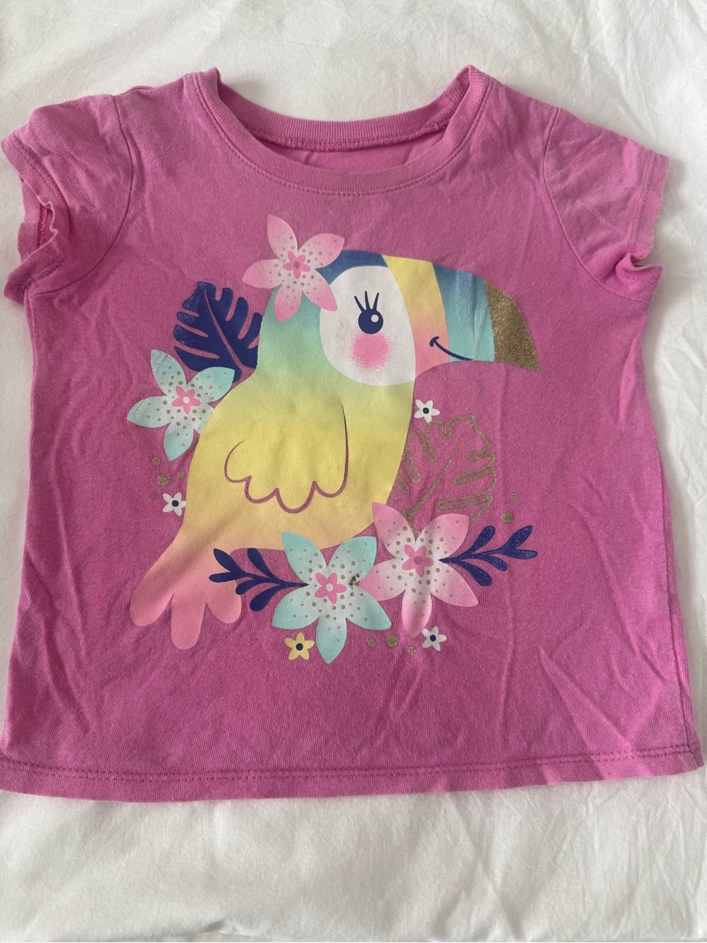 The Children's Place Pink Tropical Parrot Graphic Tee